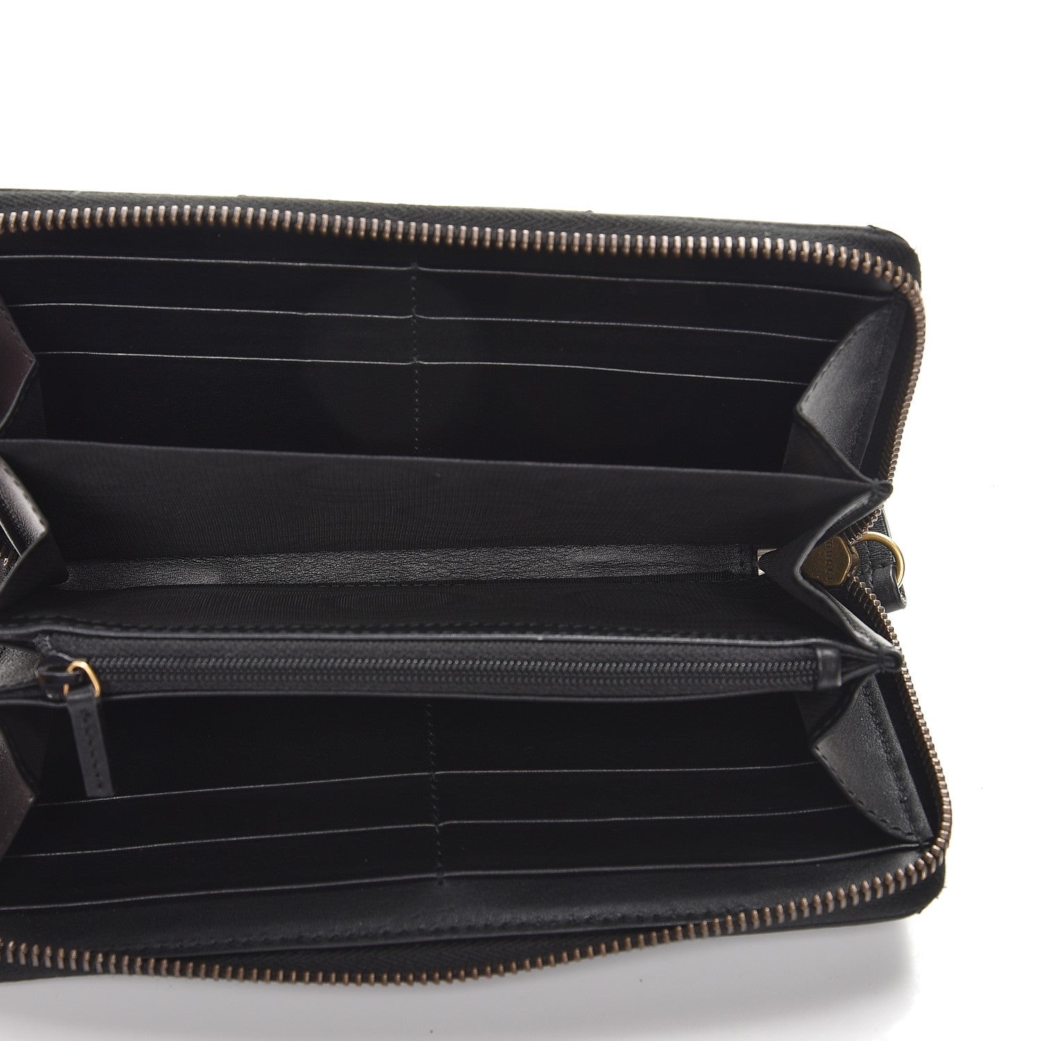 Gucci Calfskin Matelasse GG Marmont Zip Around Wallet Black 5 of 7