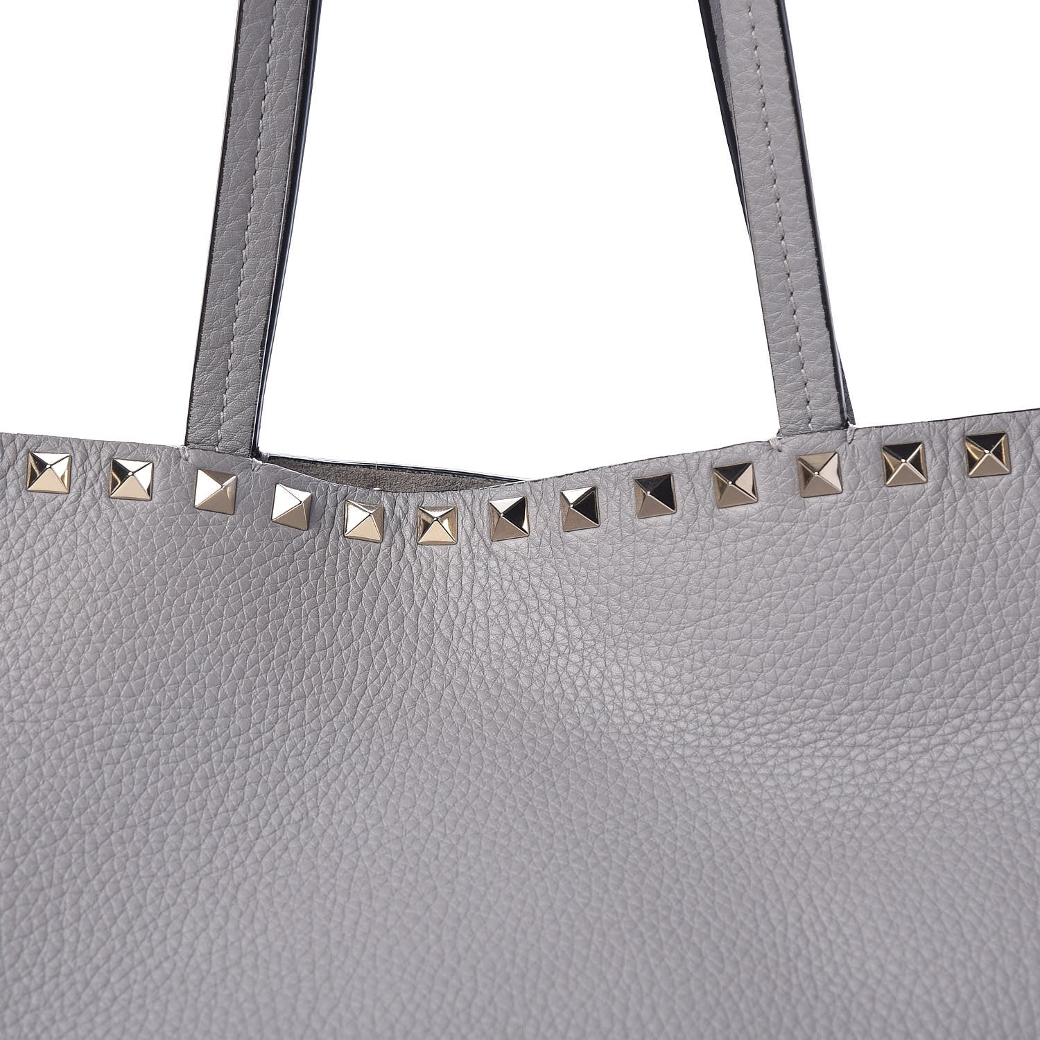 Valentino Garavani Grained Calfskin Rockstud Shoulder Tote Perla 8 of 20
