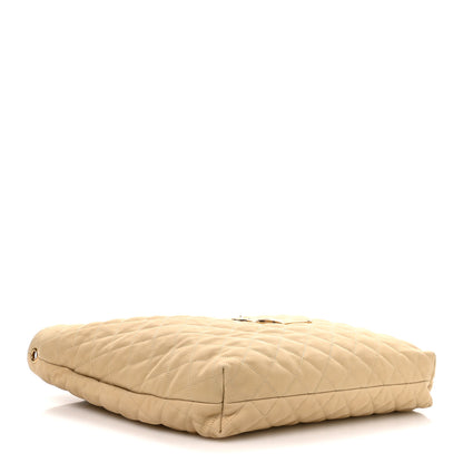 Saint Laurent Nubuck Suede Quilted Maxi Icare Shopping Tote Beige 4 of 10