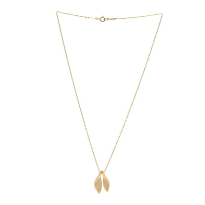 Tiffany 18K Yellow Gold Elsa Peretti Whale Tail Pendant Necklace 3 of 5