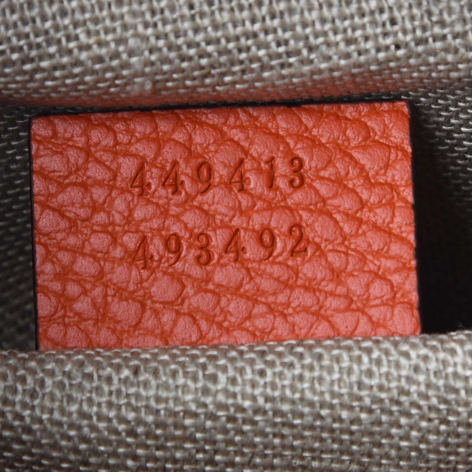Gucci Monogram Dollar Calfskin Mini Bree Messenger Bag Beige Ebony Sun Orange 9 of 9