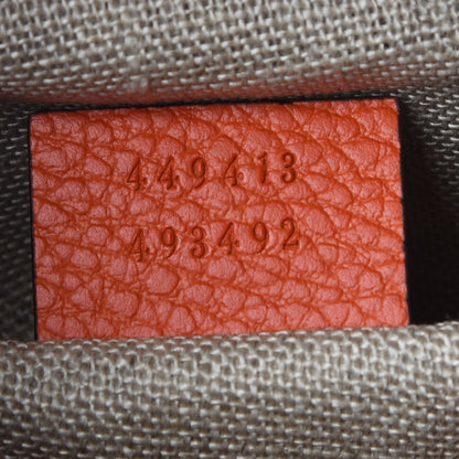Gucci Monogram Dollar Calfskin Mini Bree Messenger Bag Beige Ebony Sun Orange 9 of 9
