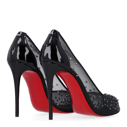 Christian Louboutin X MAISON MARGIELA Rete Patent Strass Bridiela Una 100 Pumps 38 Black 5 of 10