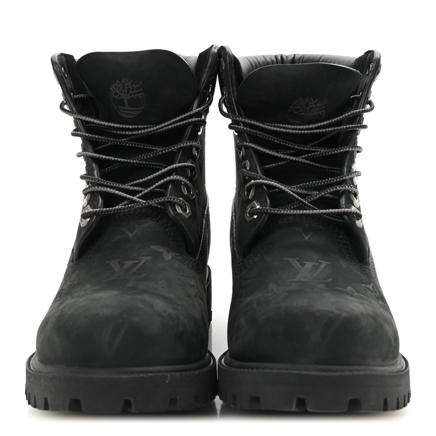 Louis Vuitton X Timberland Suede Calfskin Mens Ankle Boots 7 Black