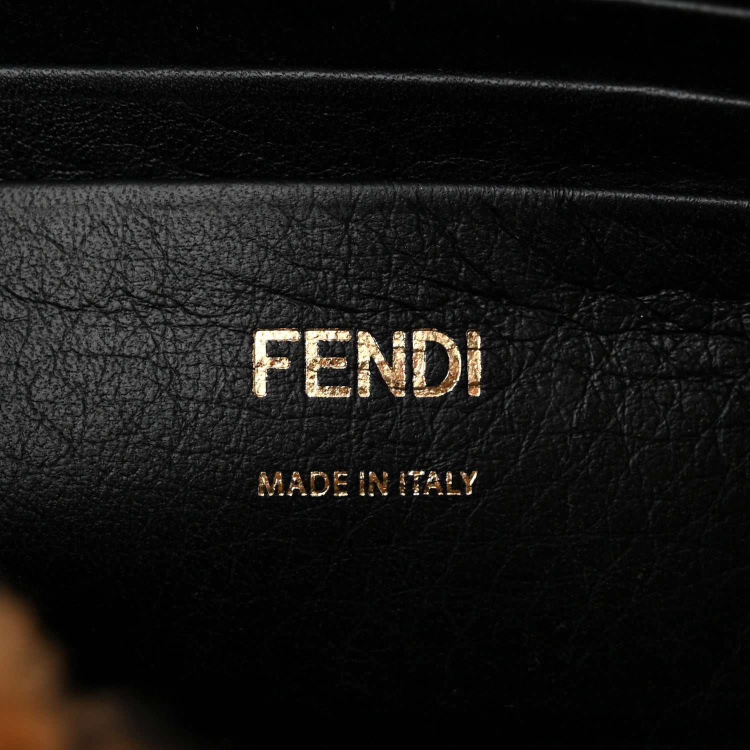 Fendi Shearling Vitello Dolce Macro FF 1974 Mini Baguette Tobacco Black 7 of 12