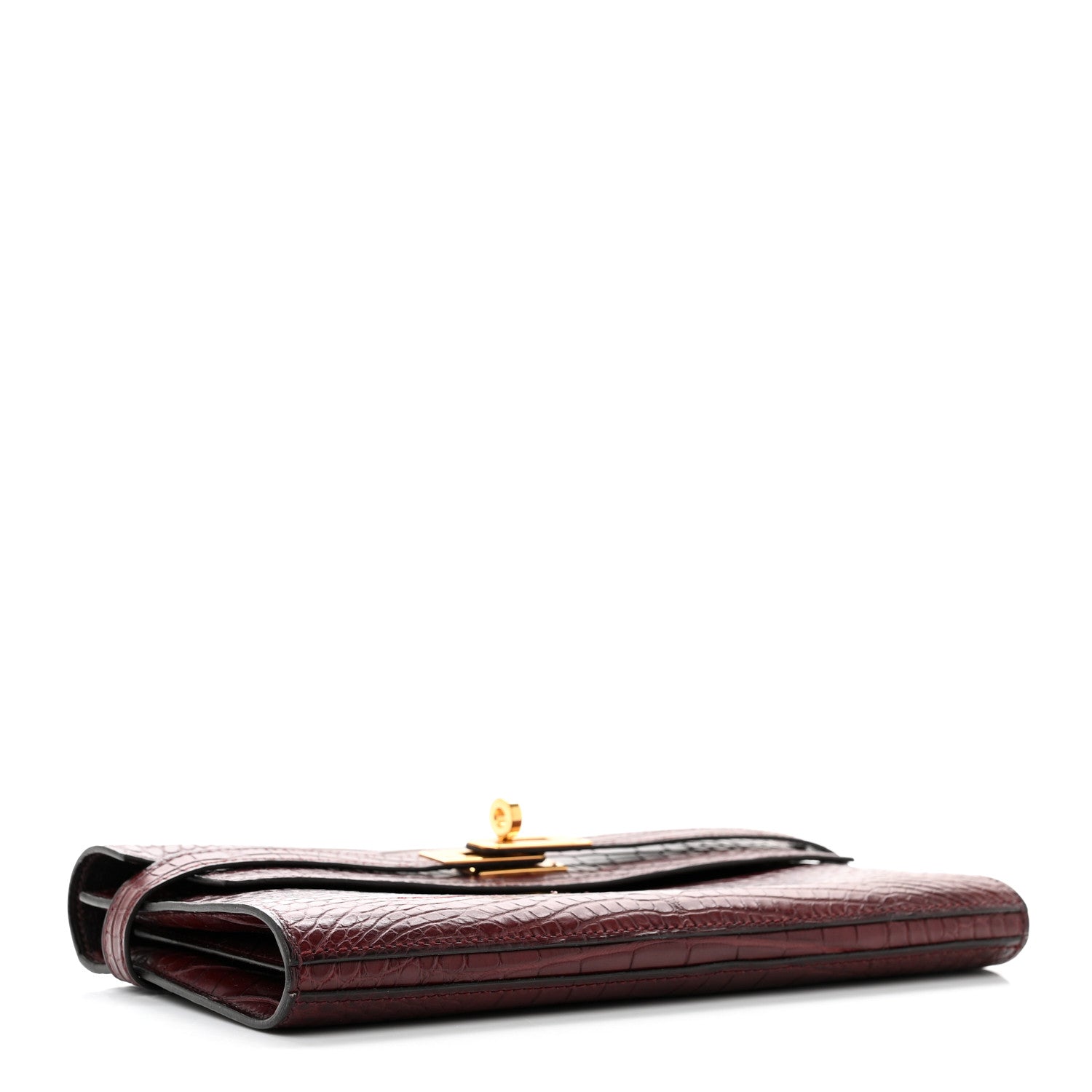 Hermes Matte Alligator Kelly Longue Wallet Bourgogne 4 of 8