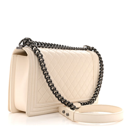 Chanel Calfskin Quilted New Medium Boy Flap White 3 of 10