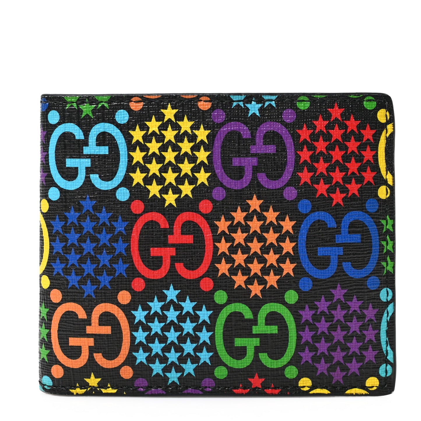 GG Supreme Monogram Psychedelic Bi-Fold Wallet Black Multicolor