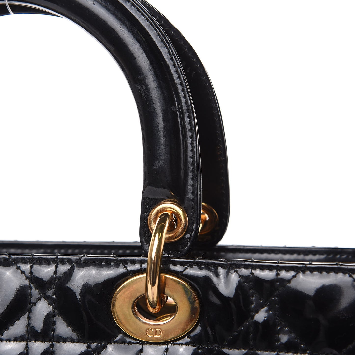 Patent Cannage Large Lady Dior Black