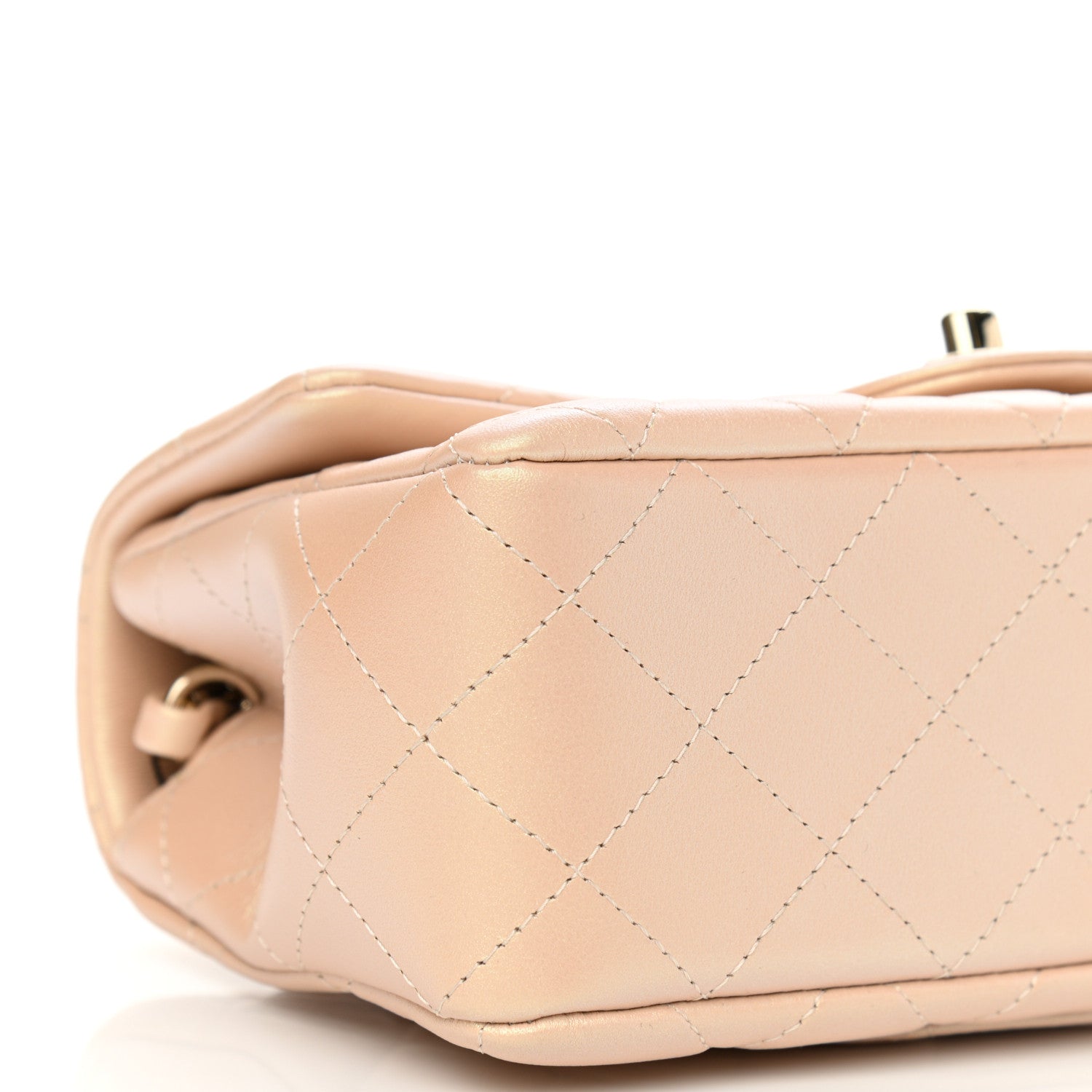 Chanel Iridescent Calfskin Quilted Mini Rectangular Flap Beige 9 of 11