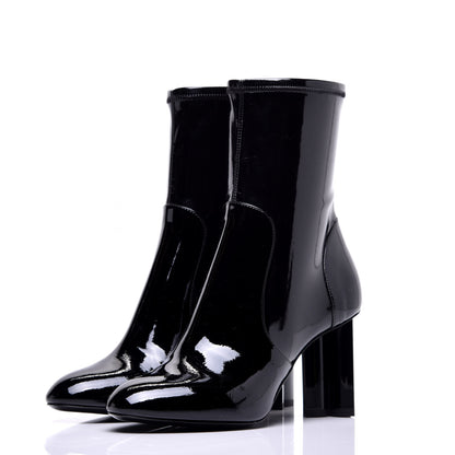Louis Vuitton Patent Silhouette Ankle Boots 37 Black 3 of 8