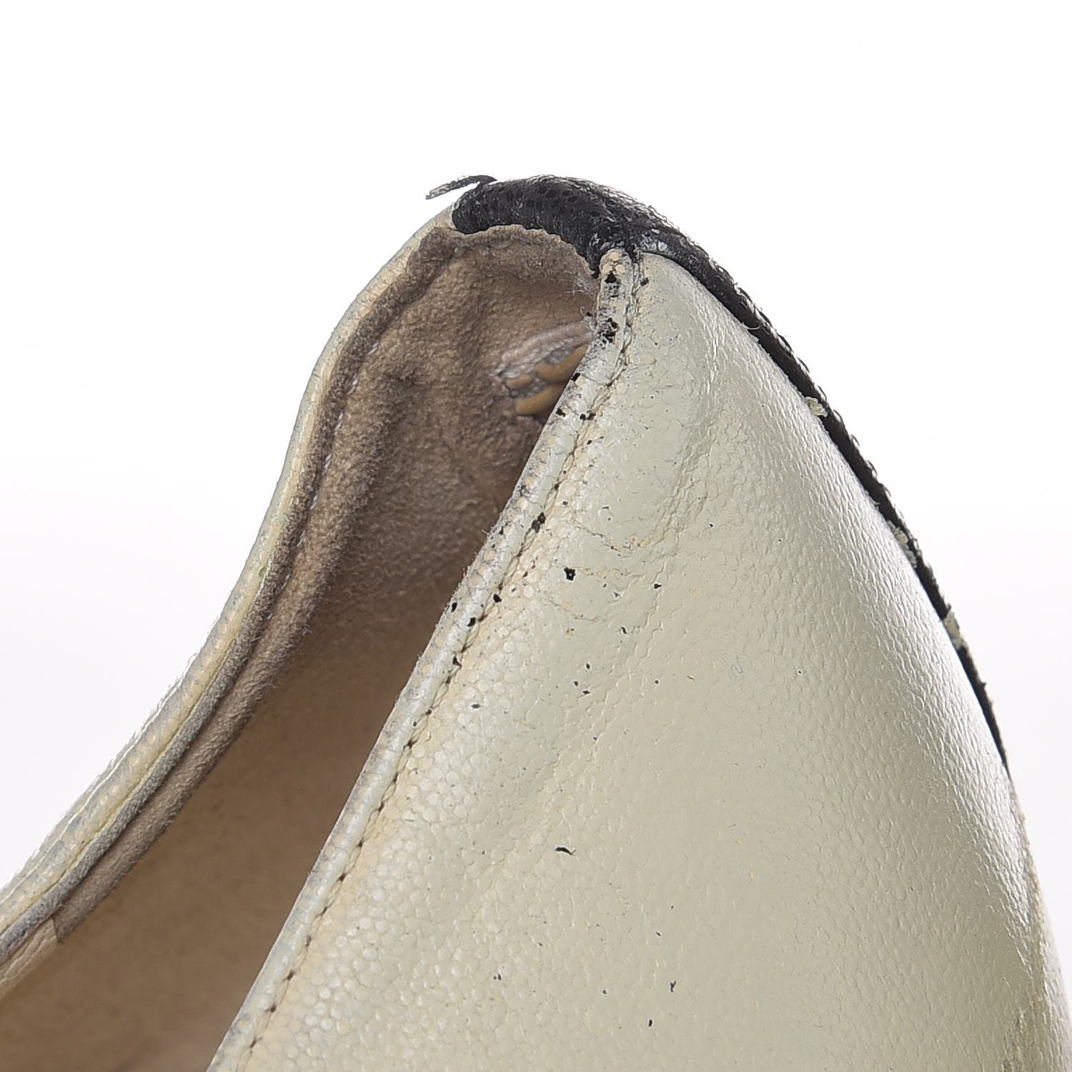 Chanel Lambskin Cap Toe Espadrille Wedge Pumps 40 Beige Black 18 of 20