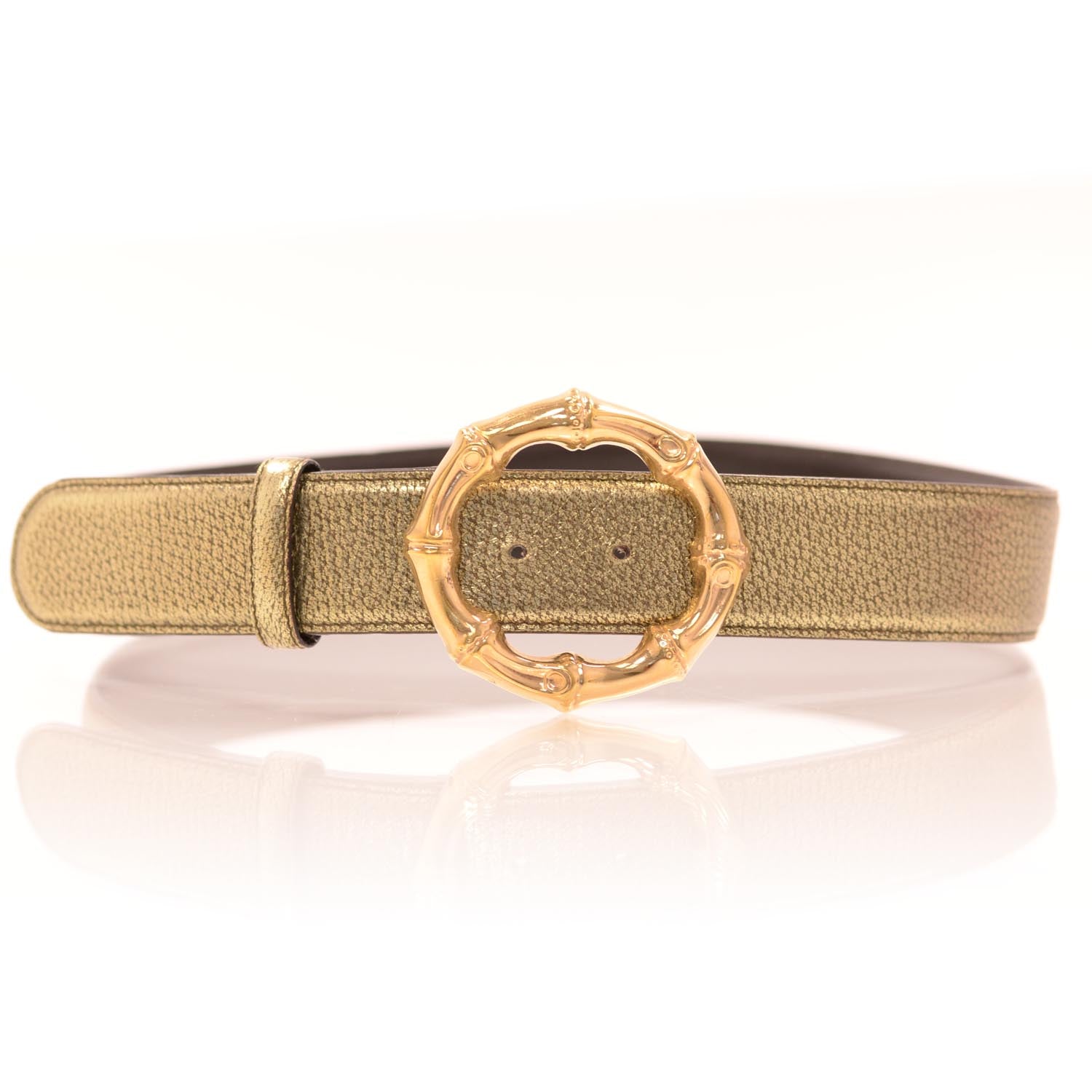 Gucci Leather Bamboo Ring Belt 80 32 1 of 5