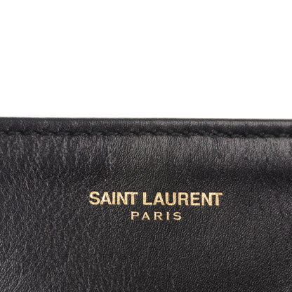 Saint Laurent Calfskin Suede North South Reversible Shopping Tote Black Amarena 8 of 9