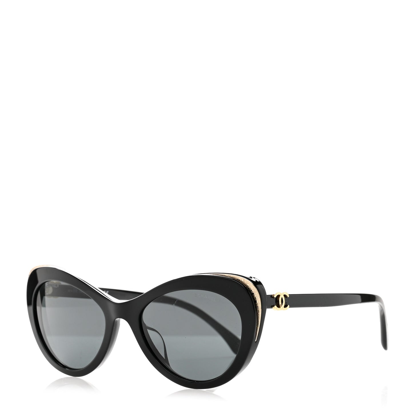 Acetate Cat Eye CC Sunglasses 5432-A Black