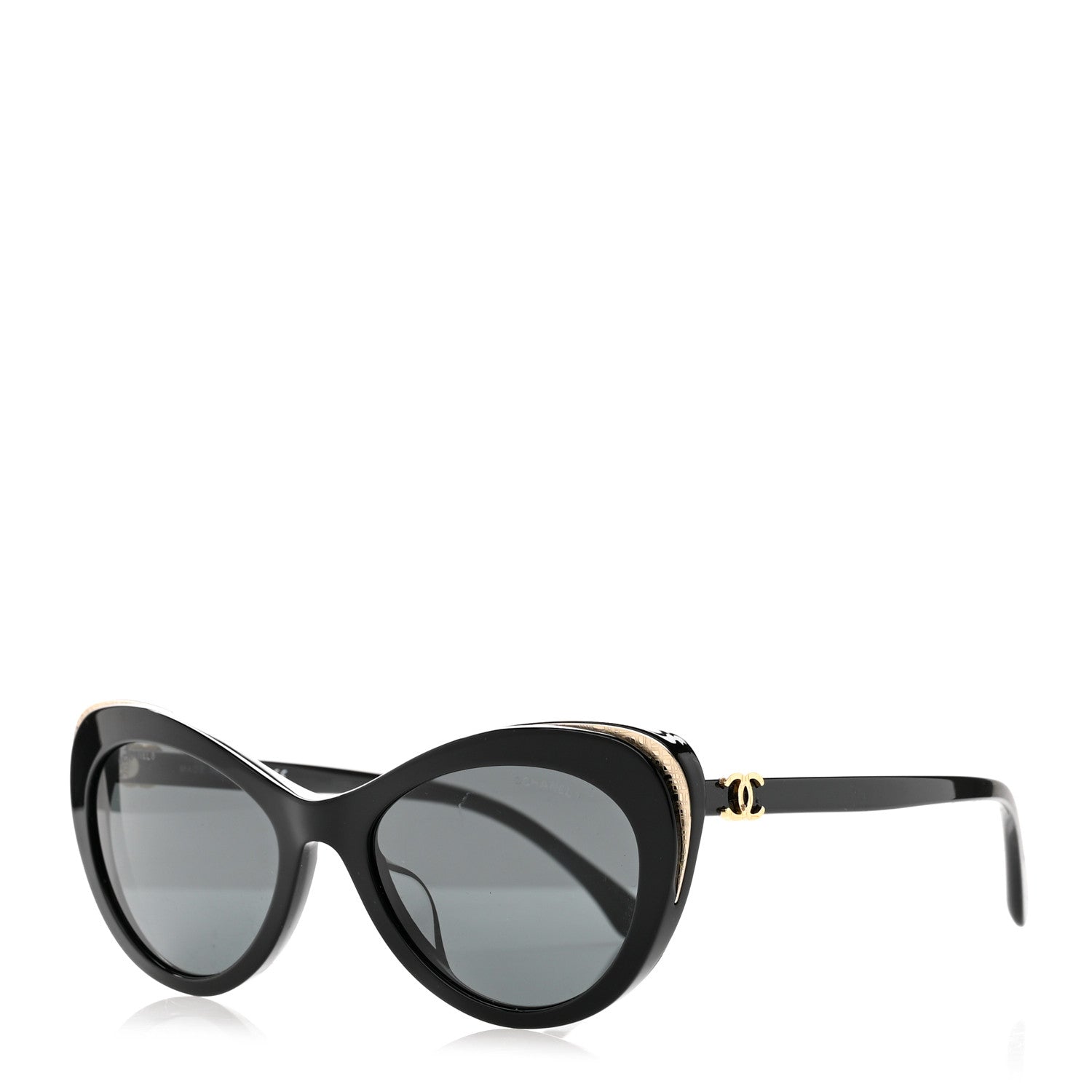 Chanel Acetate Cat Eye CC Sunglasses 5432-A Black 1 of 6