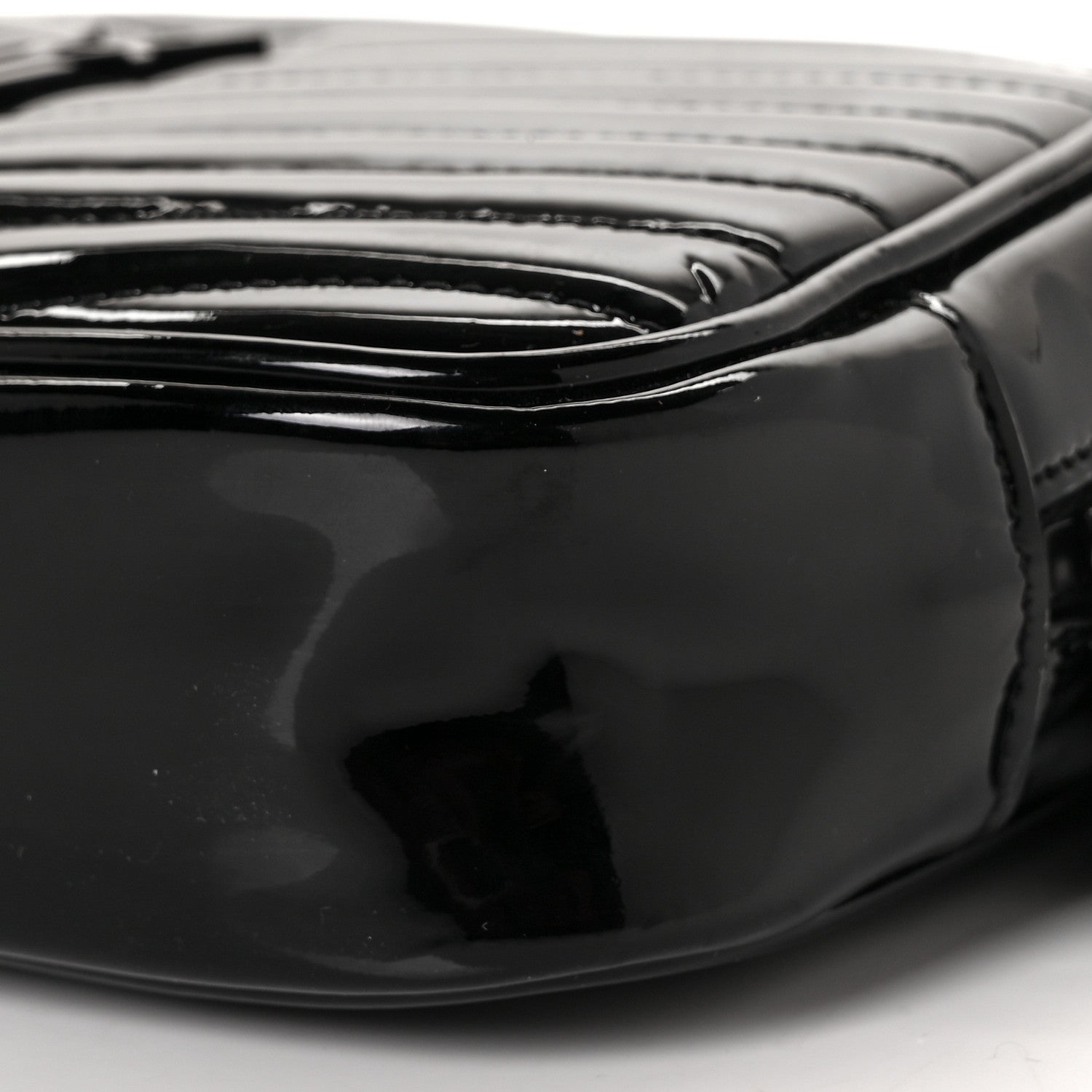 Saint Laurent Patent Calfskin Matelasse Monogram Mini Lou Camera Bag Black 8 of 8