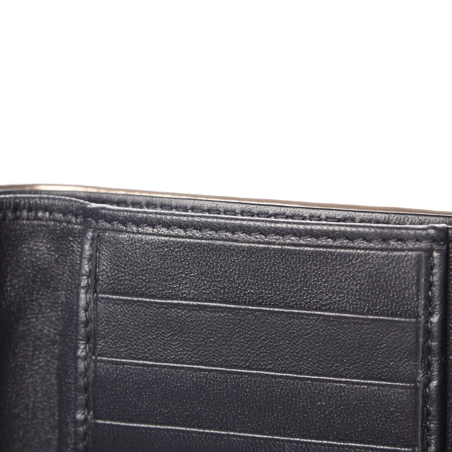 Metallic Patent Micro-Cannage Diorama Elancee Wallet Gold