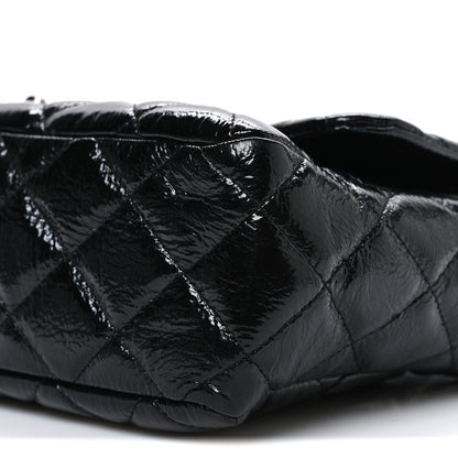 Chanel Crinkled Patent Quilted Jumbo Single Flap Black 9 of 9