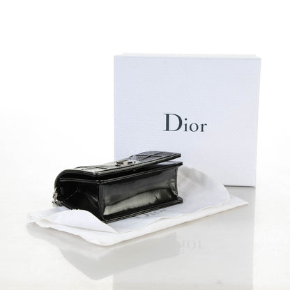 Christian Dior Metallic Patent Micro-Cannage Baby Diorama Flap Bag Onyx Black 4 of 6