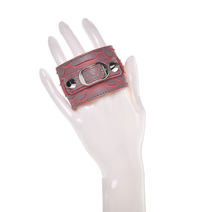 Balenciaga Python Ligne Classic Hardware Bracelet M Gris Perle Orange Pink 2 of 6