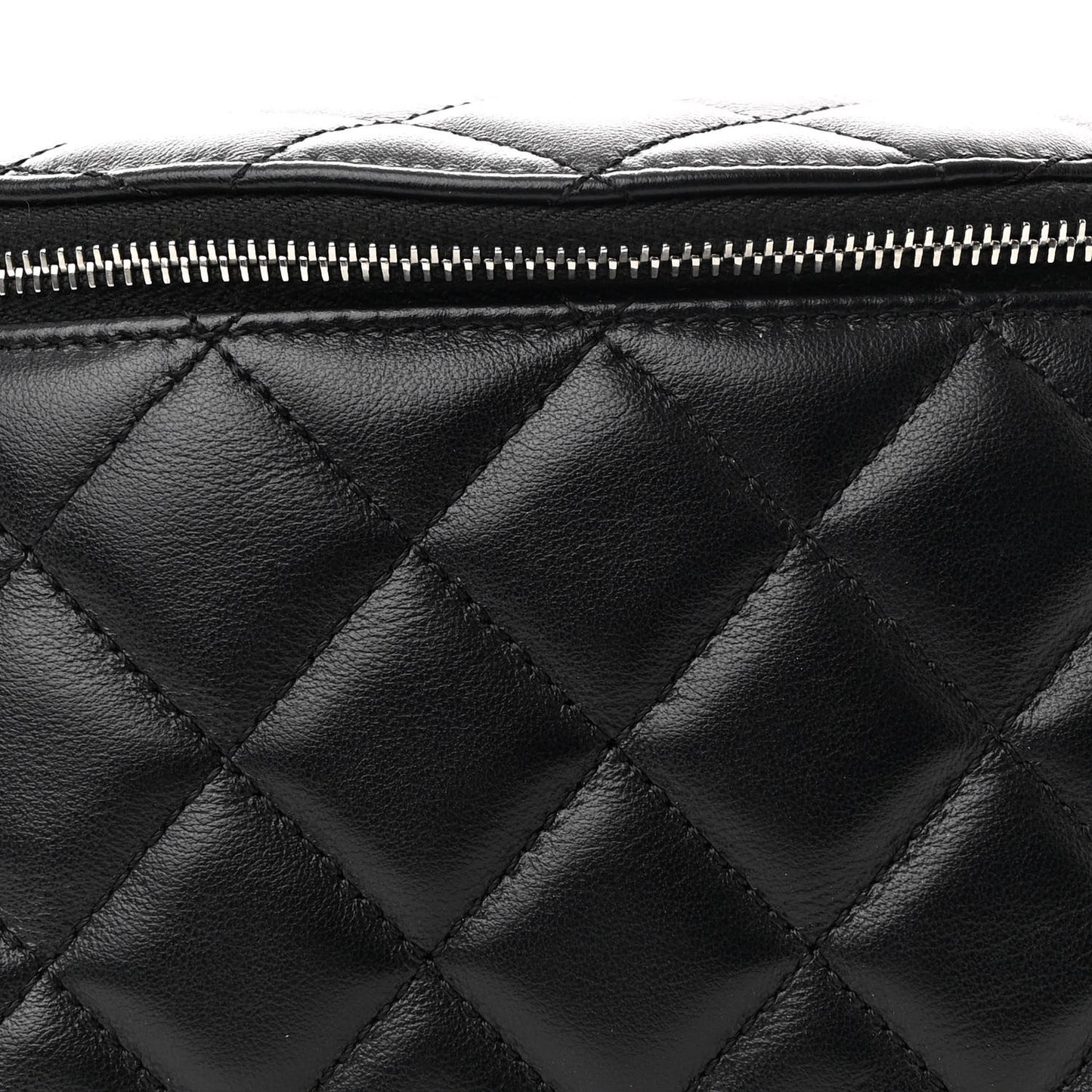 Calfskin Quilted Waist Belt Bag Black