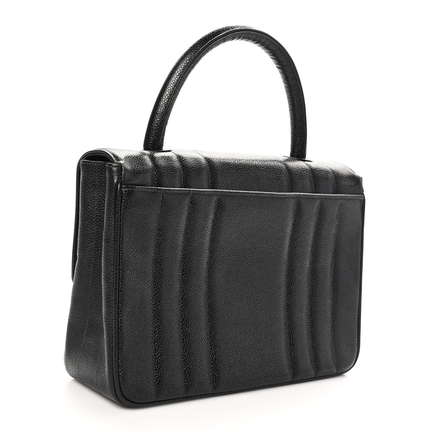 Chanel Caviar Vertical Quilted Kelly Flap Bag Black 3 of 11