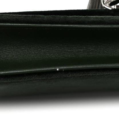 Saint Laurent Velvet Crystal Monogram Kate Tassel Chain Wallet Dark Green 16 of 20