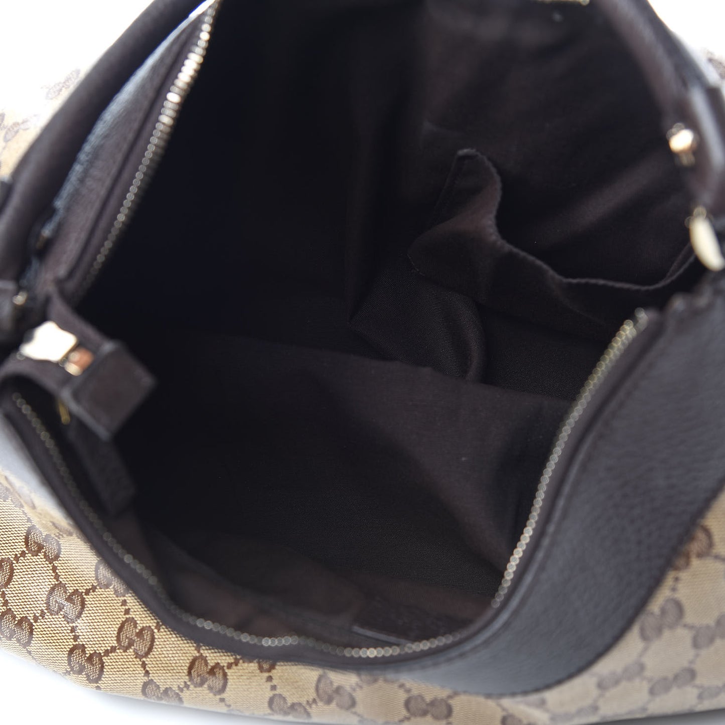 Crystal Monogram Large D Gold Hobo Dark Brown