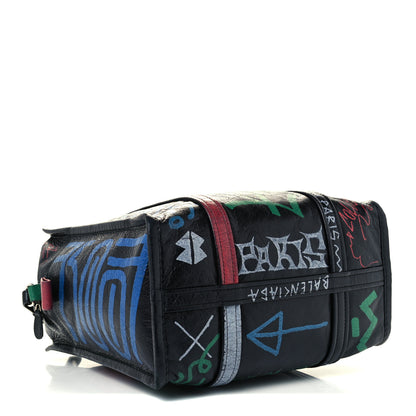 Balenciaga Agneau Arena Graffiti All Over S Bazar Shopper Tote Black Vert Rouge 4 of 10