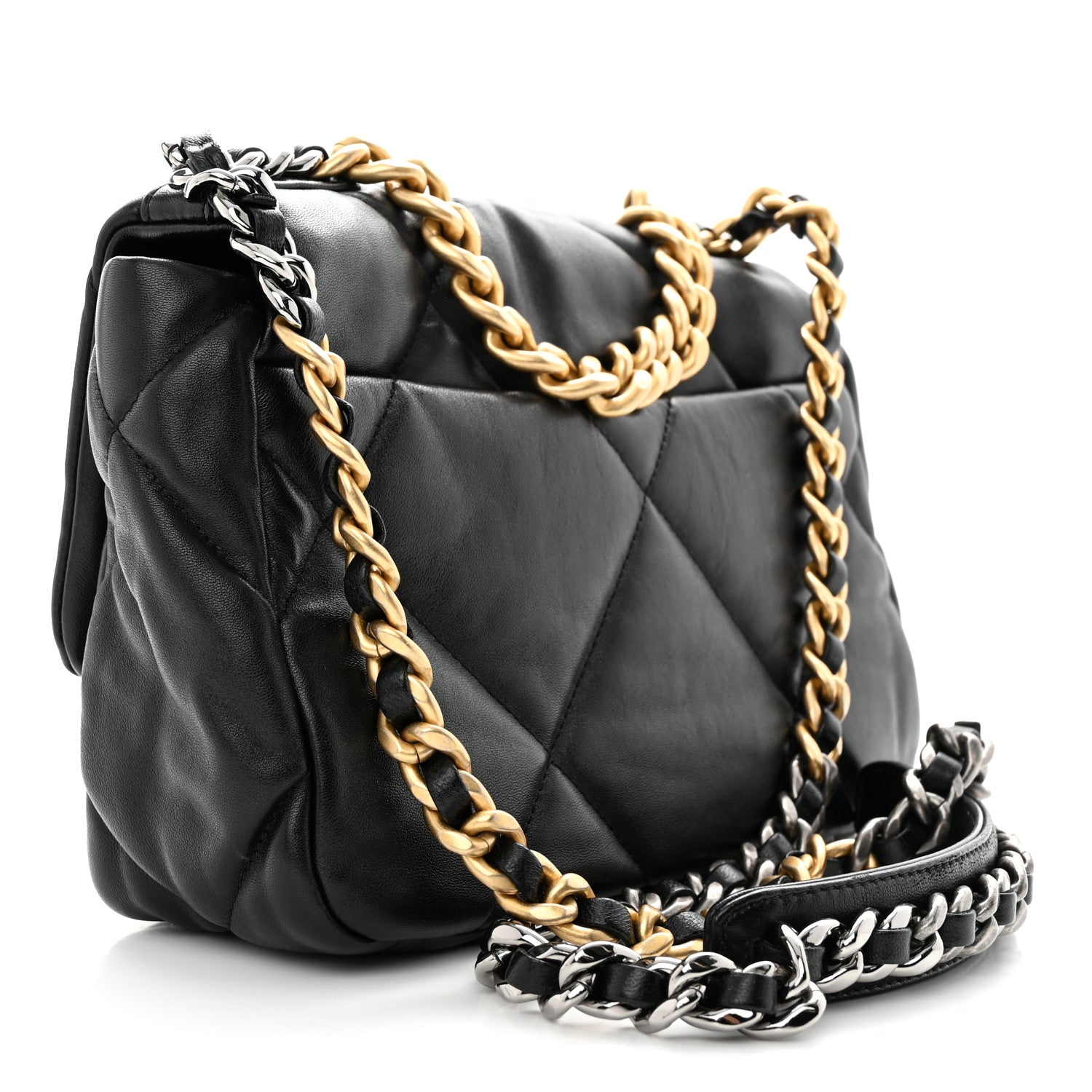 Chanel Goatskin Quilted Medium Chanel 19 Flap Black 3 of 11