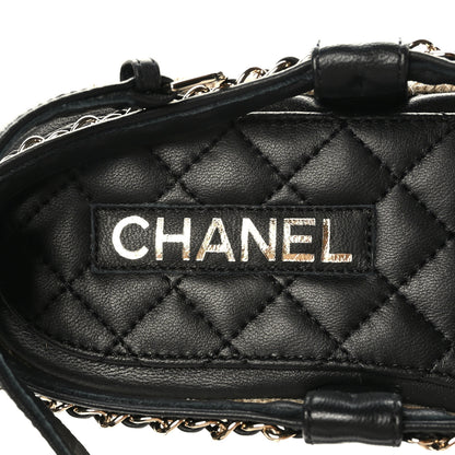 Chanel Lambskin Chain CC Thong Espadrille Sandals 38 Black 8 of 10
