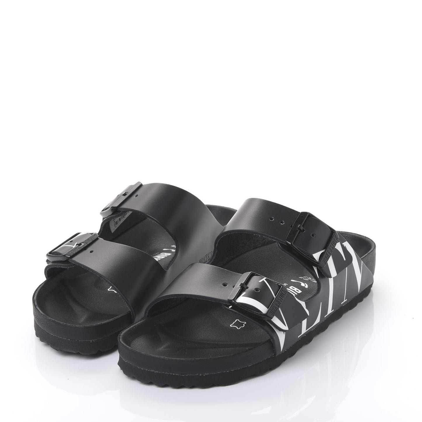 Calfskin VLTN Birkenstock Slide Sandals 37 Black