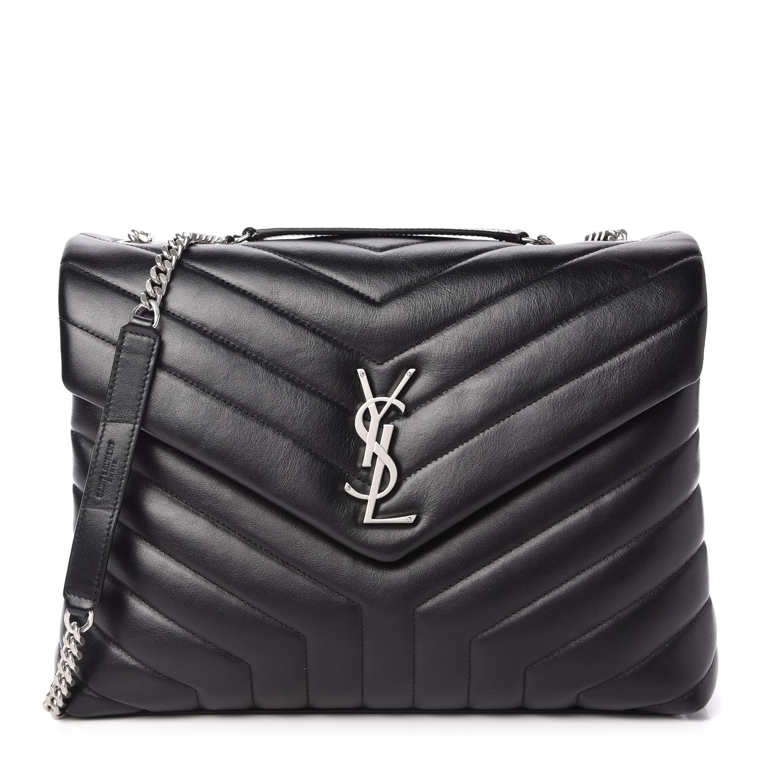 Saint Laurent Calfskin Y Quilted Monogram Medium Loulou Chain Satchel Black 1 of 10