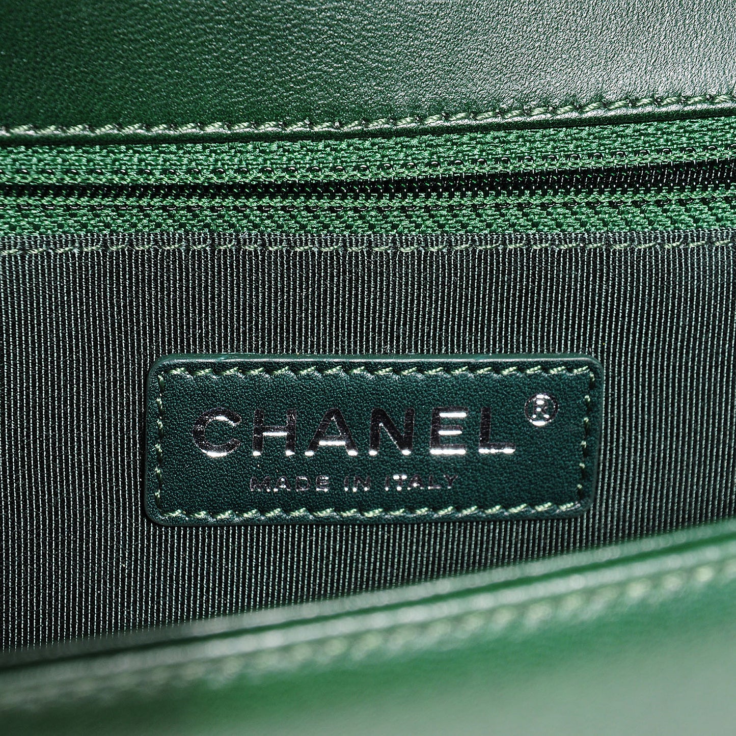 Lambskin Quilted New Medium Boy Flap Dark Green