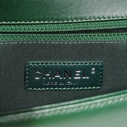 Chanel Lambskin Quilted New Medium Boy Flap Dark Green 5 of 7