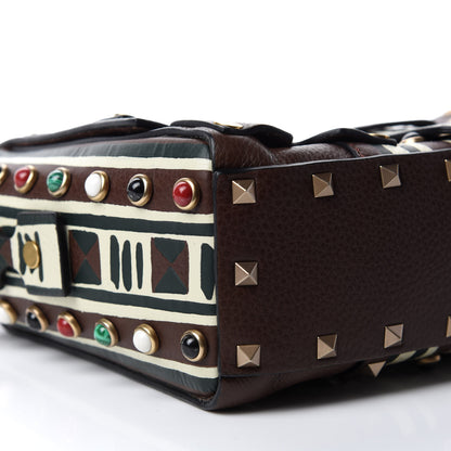 Valentino Garavani Calfskin Tribal Rockstud Shoulder Bag Rubin 6 of 9