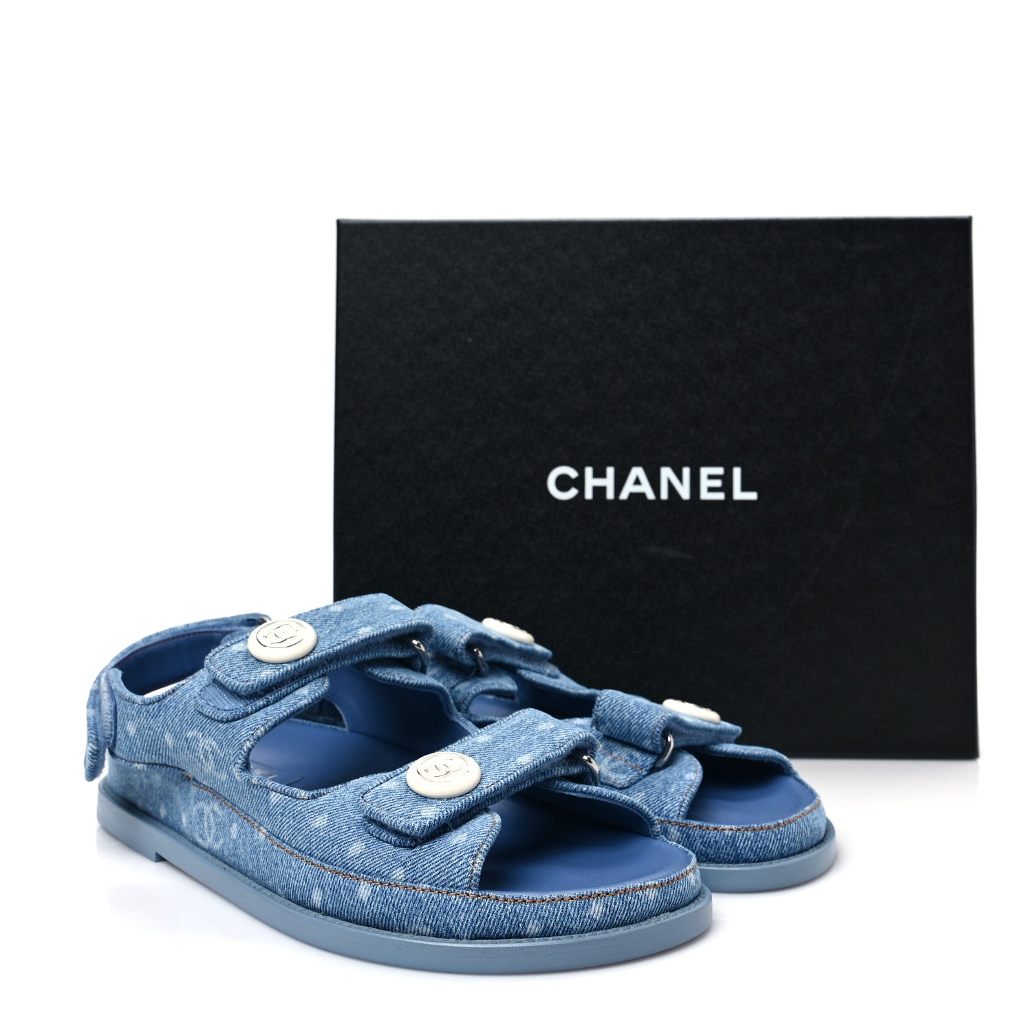 Chanel Denim CC Dad Sandals 39 Light Blue 9 of 9
