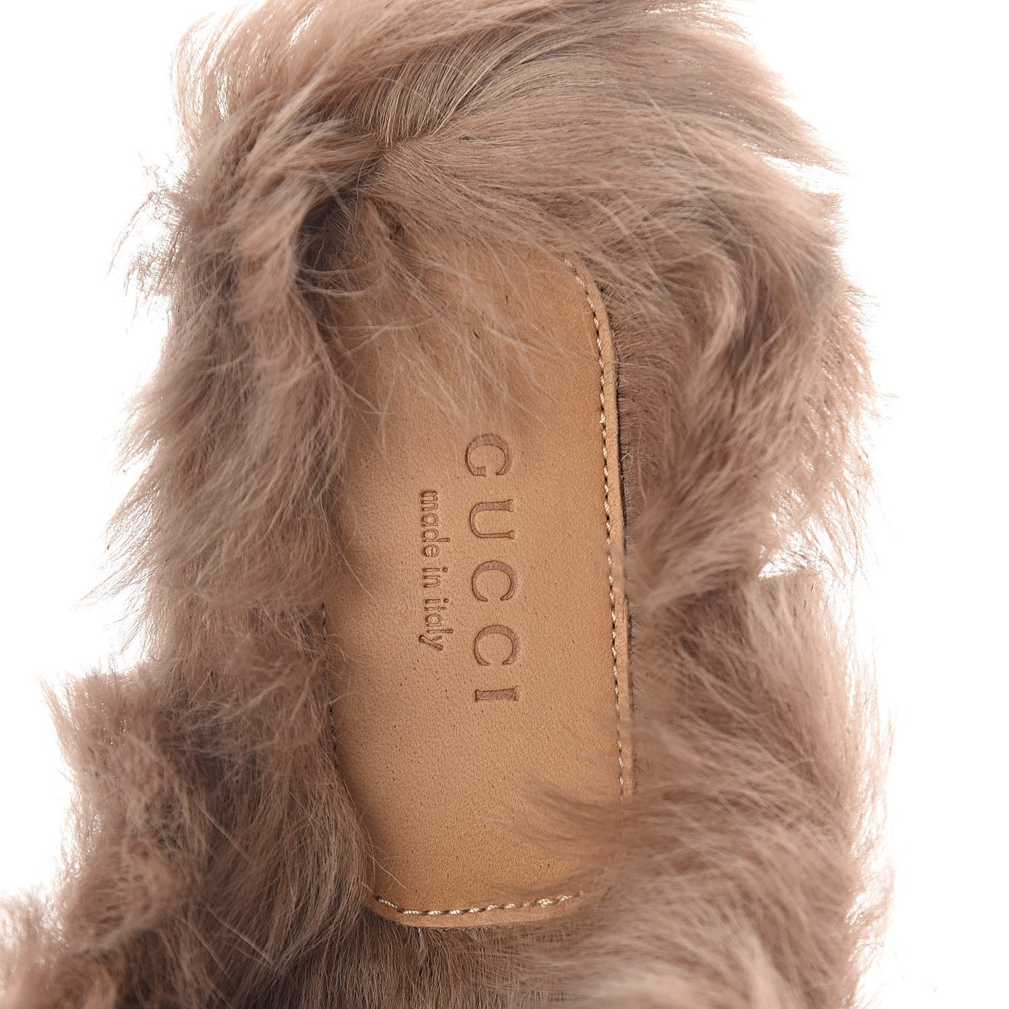 Calfskin Fur Womens Princetown Slippers 40 Brown