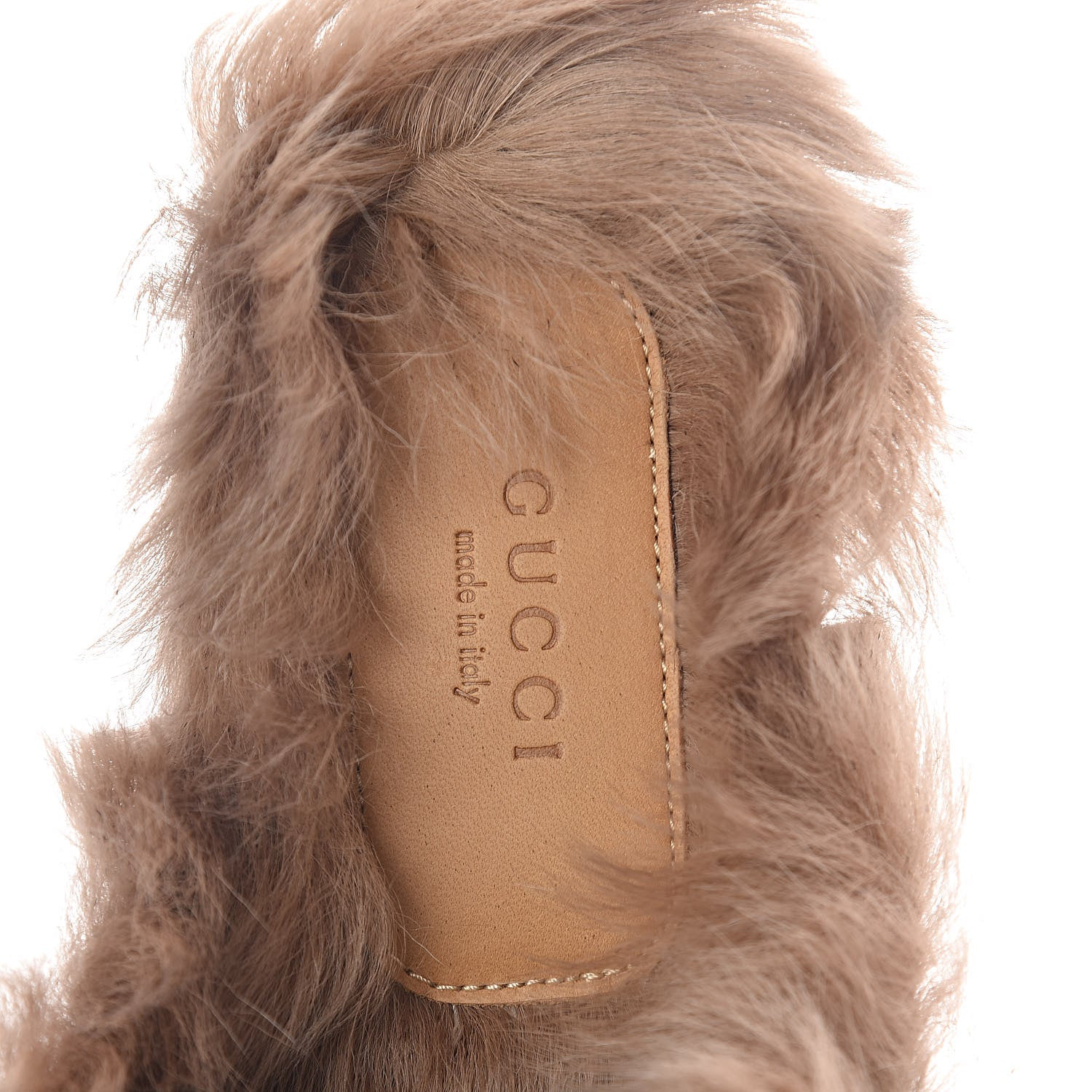 Gucci Calfskin Fur Womens Princetown Slippers 40 Brown 5 of 8