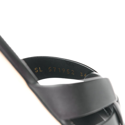 Saint Laurent Calfskin Tribute 05 Slide Sandals 36 Black 8 of 9