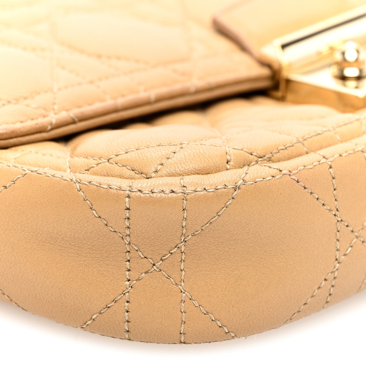 Christian Dior Lambskin Cannage Miss Dior Promenade Pouch Beige 8 of 9
