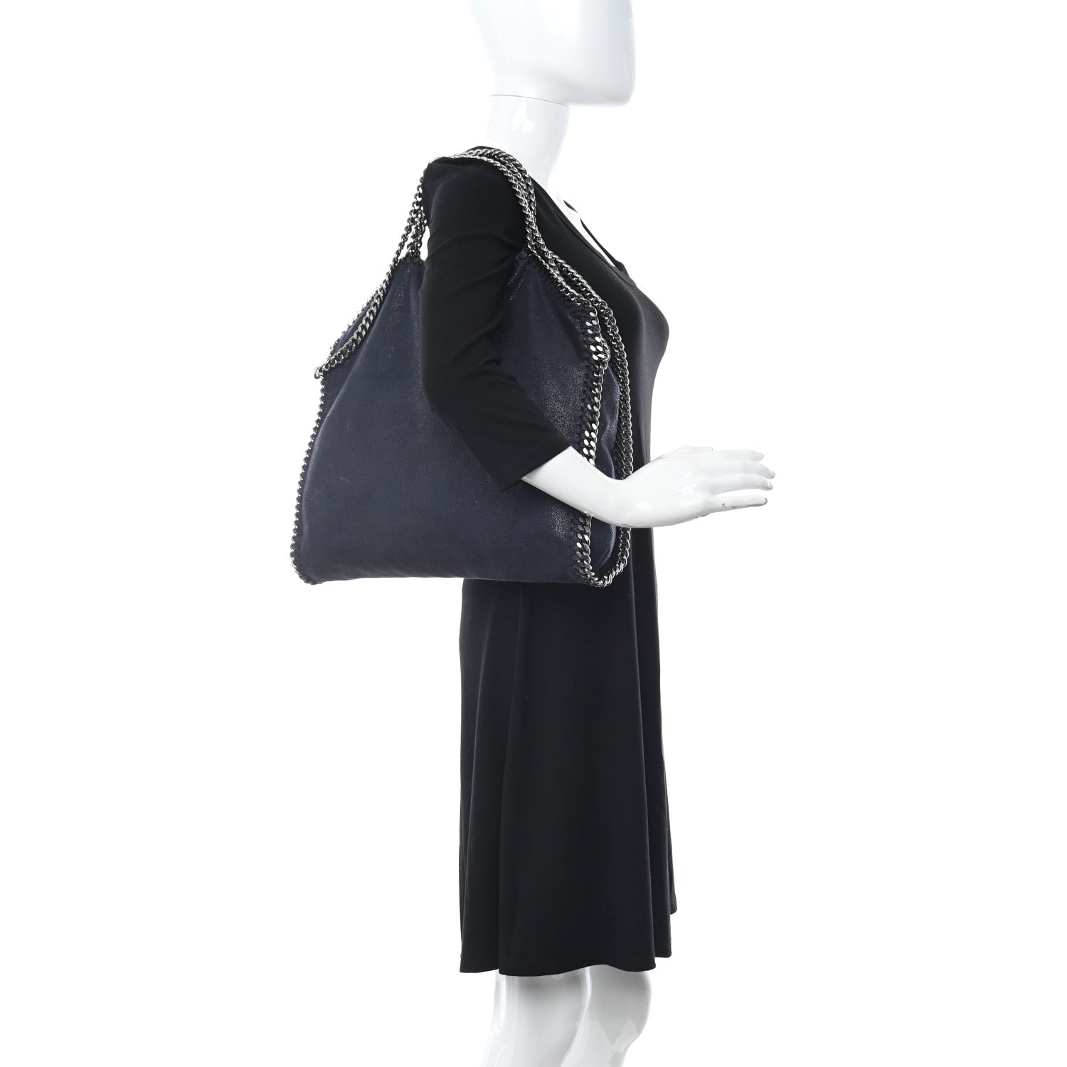 Stella McCartney Shaggy Deer Falabella Fold Over Tote Navy 2 of 10