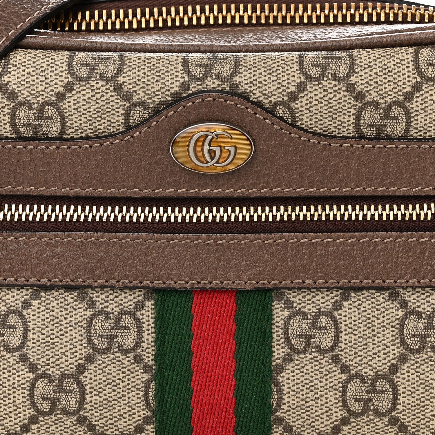Gucci GG Supreme Monogram Web Mini Ophidia Shoulder Bag Brown 7 of 14