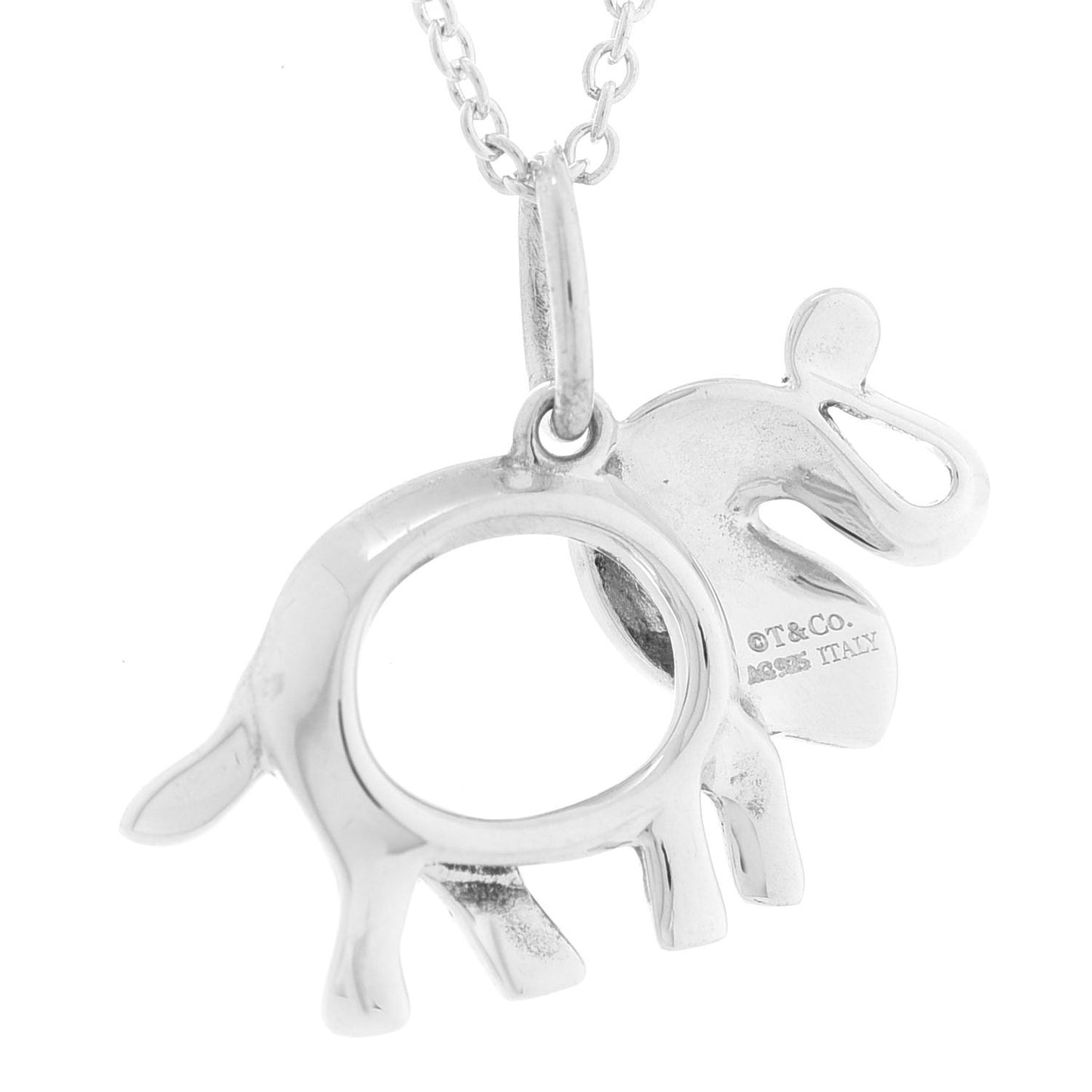 Sterling Silver Tsavorite Save the Wild Elephant Charm Necklace