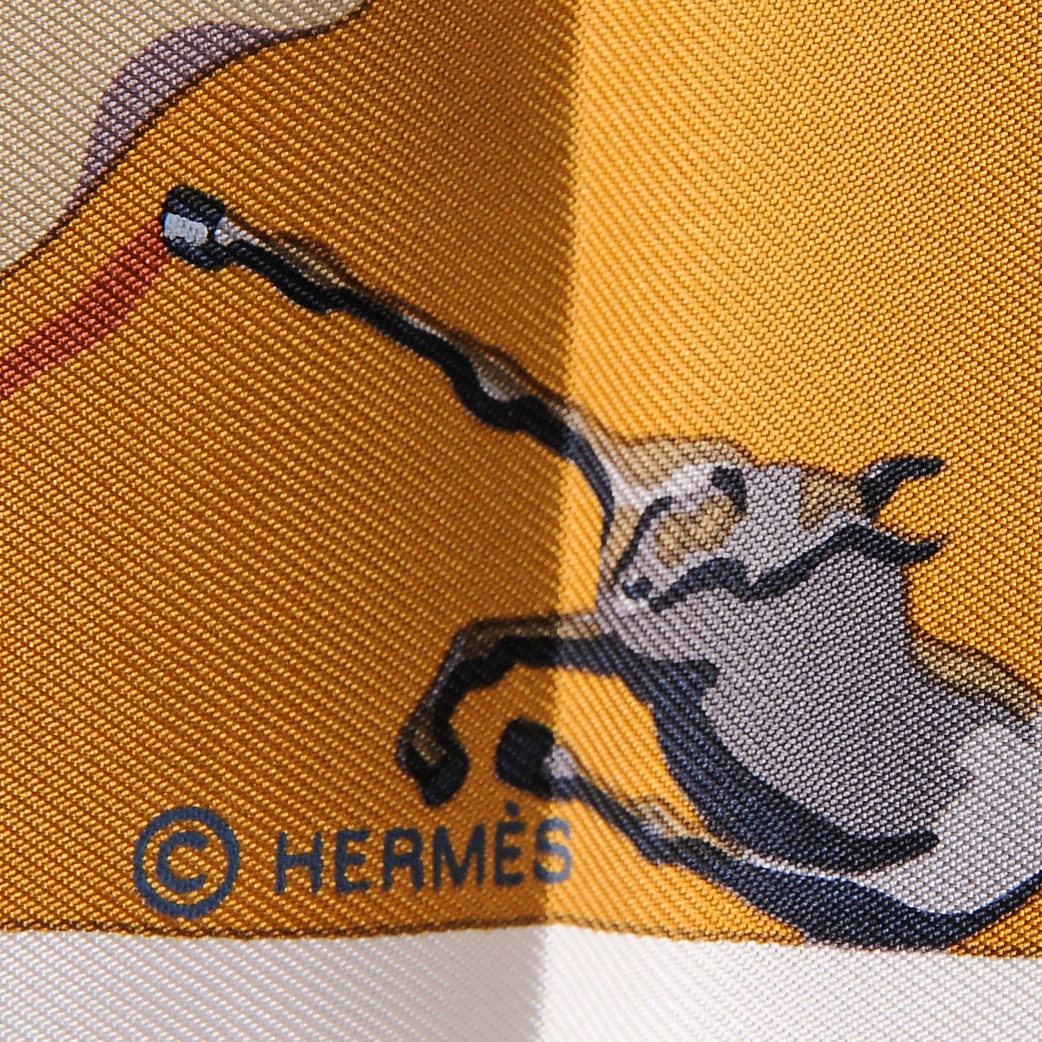Hermes Silk Soie Libre Scarf 90 Bleu Ardoise Blanc 6 of 7