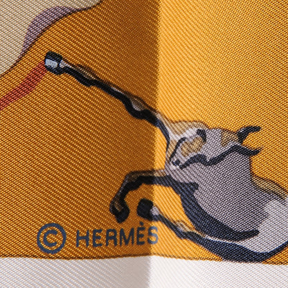 Hermes Silk Soie Libre Scarf 90 Bleu Ardoise Blanc 6 of 7