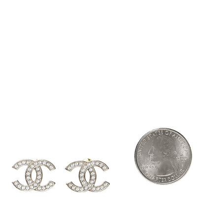 Chanel Crystal CC Earrings Gold 2 of 4
