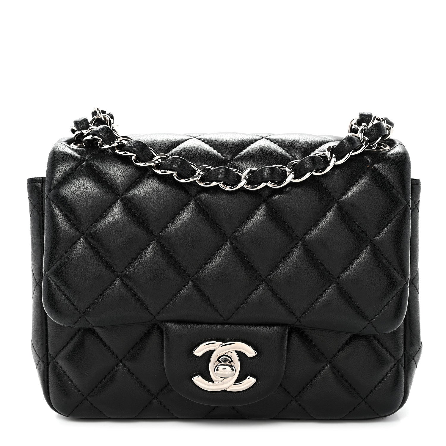 Chanel Lambskin Quilted Mini Square Flap Black 1 of 10