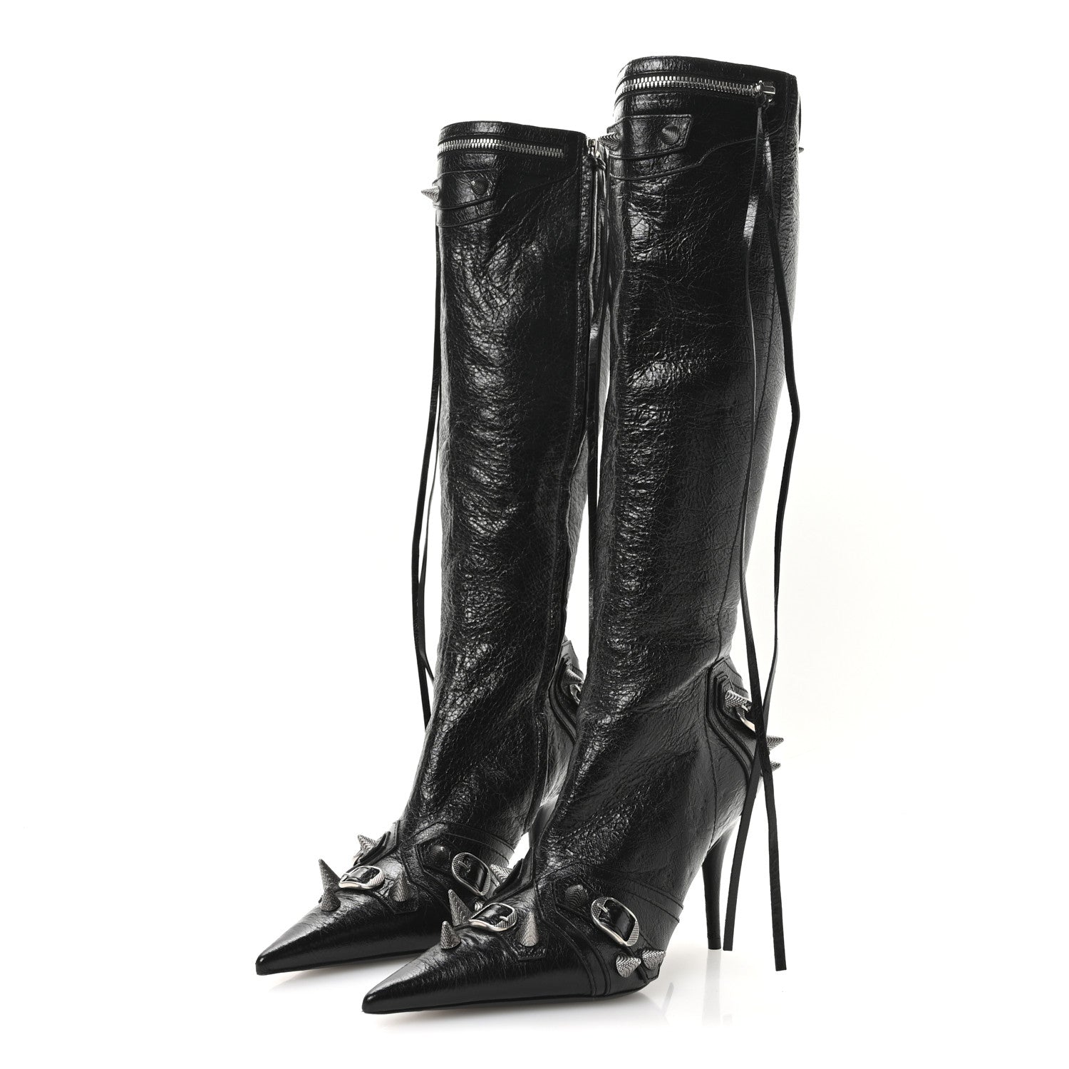 Balenciaga Agneau Arena Spike Spiked Cagole 90mm Boots 39 Black 4 of 8
